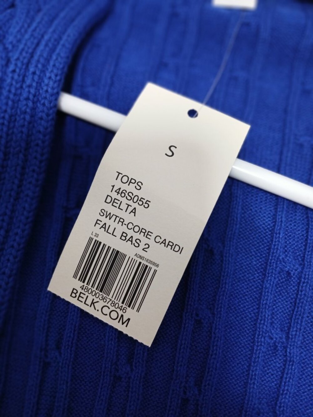 Kim Rogers Blue Cable Knit Open Front Cardigan Sweater | Size S - Picture 4 of 4